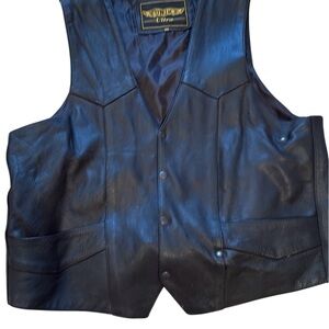 UNIK ULTRA Leather Biker’s Vest XL Concealed Carry Harley